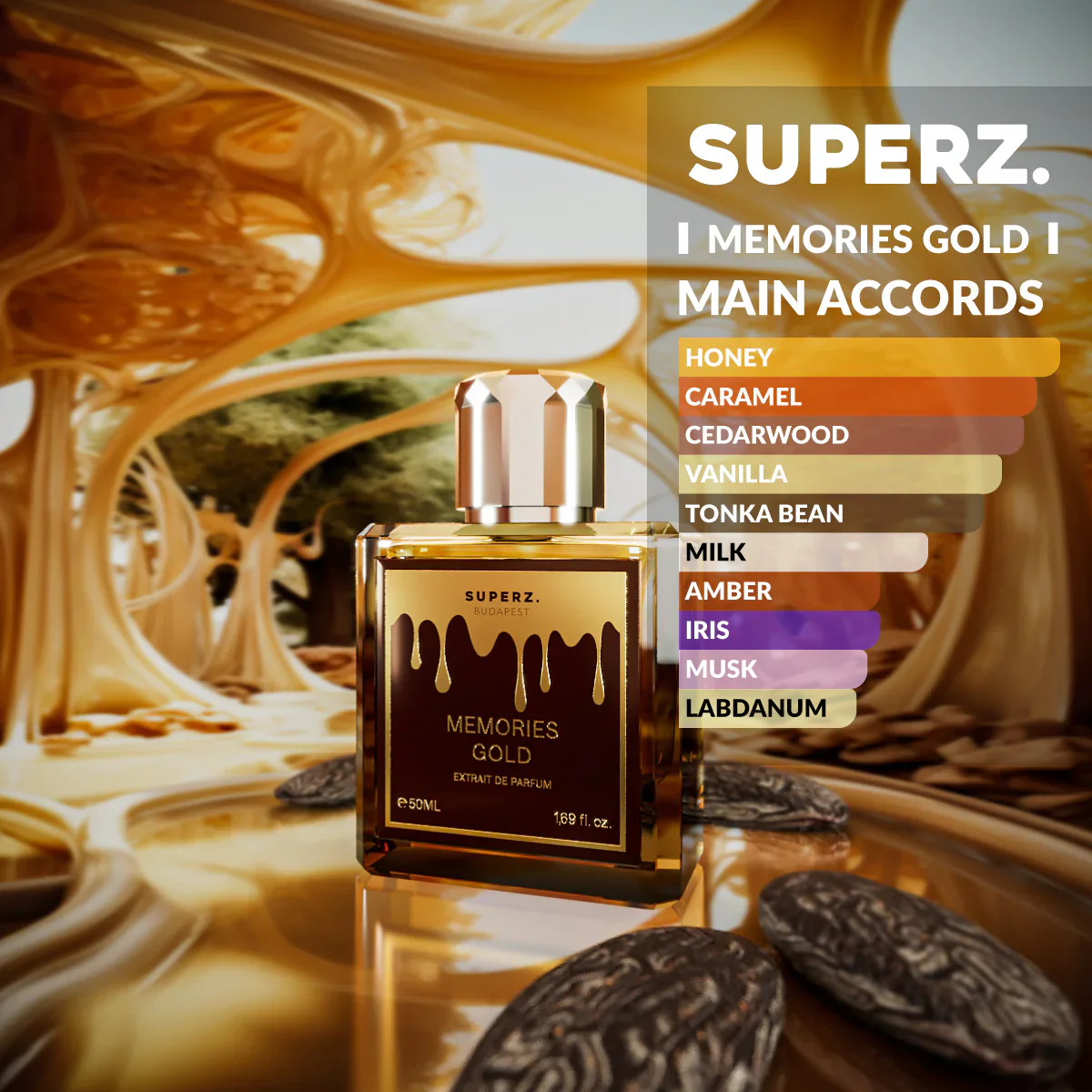 Memories Gold - 50 ml Extrait De Parfum - Unisex - New box design - Image 2